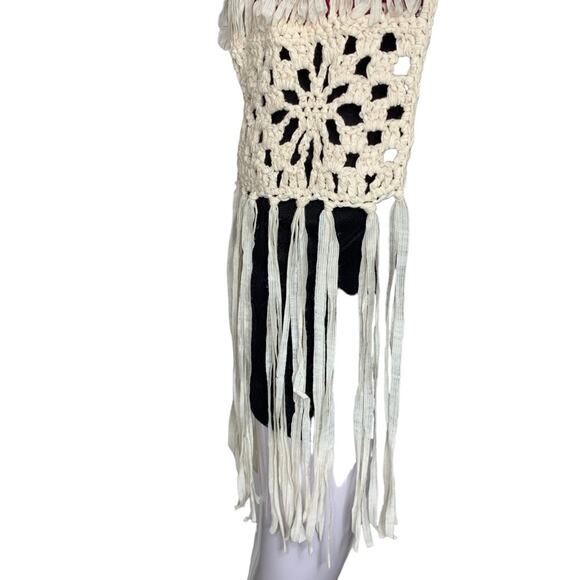 Forever 21 Crochet Open Cardigan Vest Size Small Beige - Picture 8 of 13